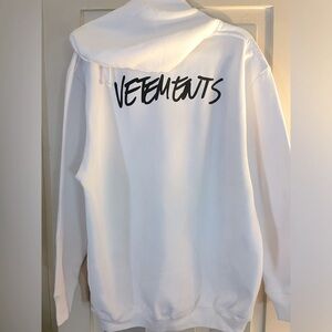 Vetements white logo hoodie